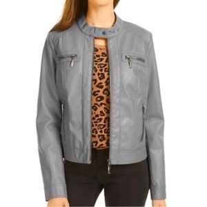 JouJou women’s vegan leather moto jacket size medium